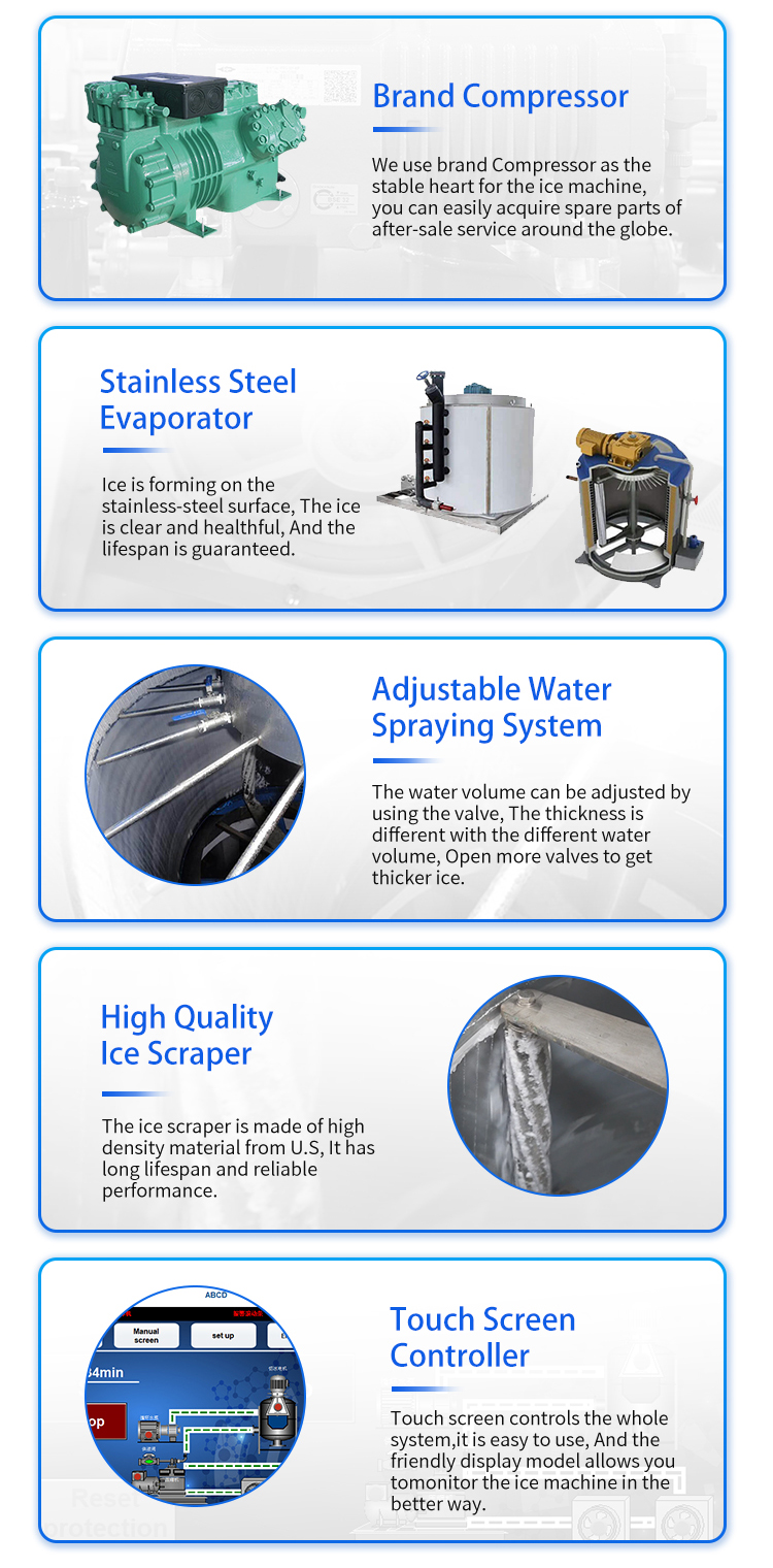 Details of Ice Flaking Machine Dettagli della macchina per ghiaccio Flake
