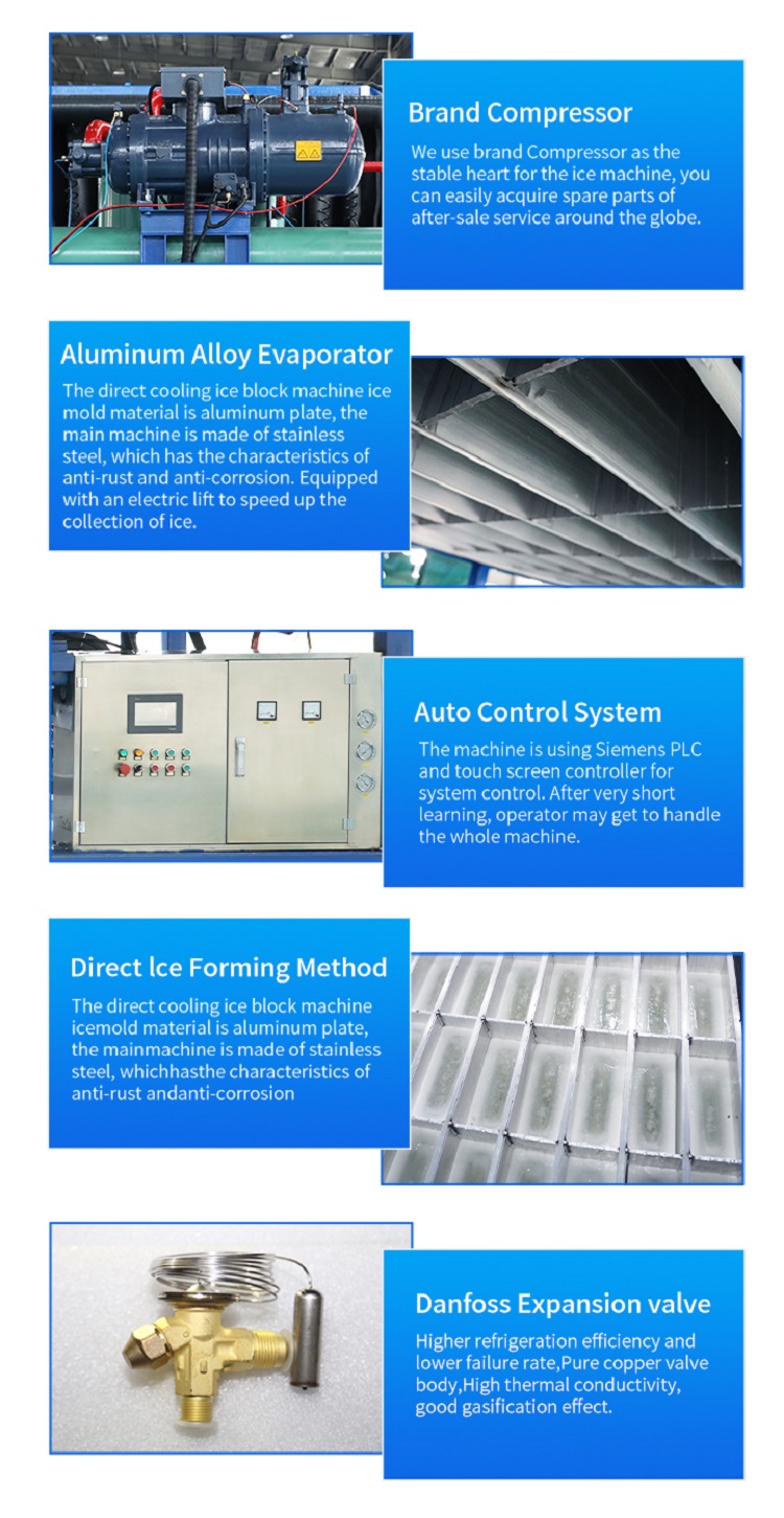 direct cooling block ice machine details Dettagli automatici a blocchi di ghiaccio