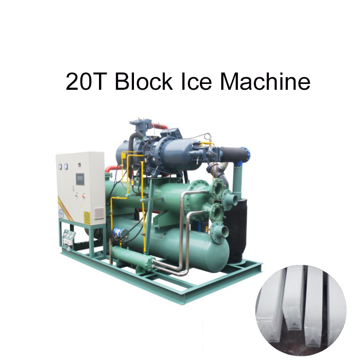 IMB20 Macchina per il ghiaccio a blocchi di acqua salata personalizzata industriale da 20 tonnellate al giorno