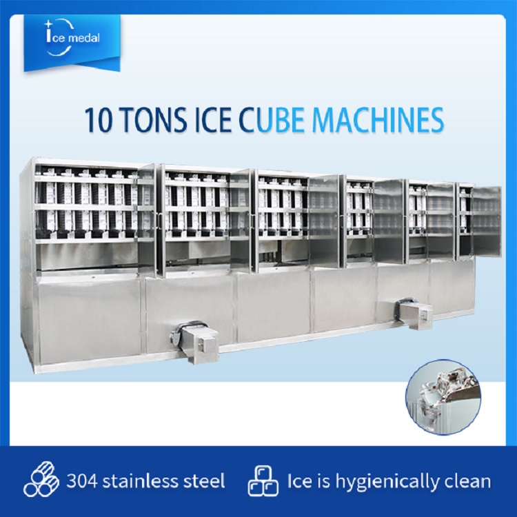 Icemedal IMC15 Macchina per la produzione di cubetti di ghiaccio industriale di grande capacità da 15 tonnellate al giorno 