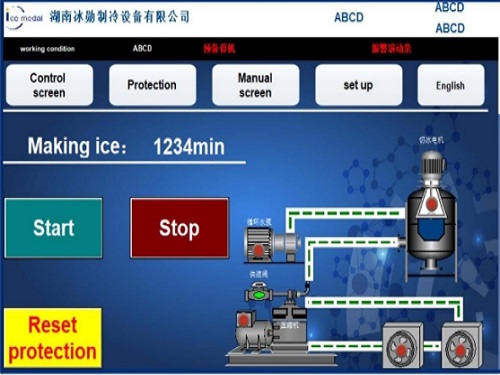 sistema di controllo automatico della macchina per i fiocchi di ghiaccio