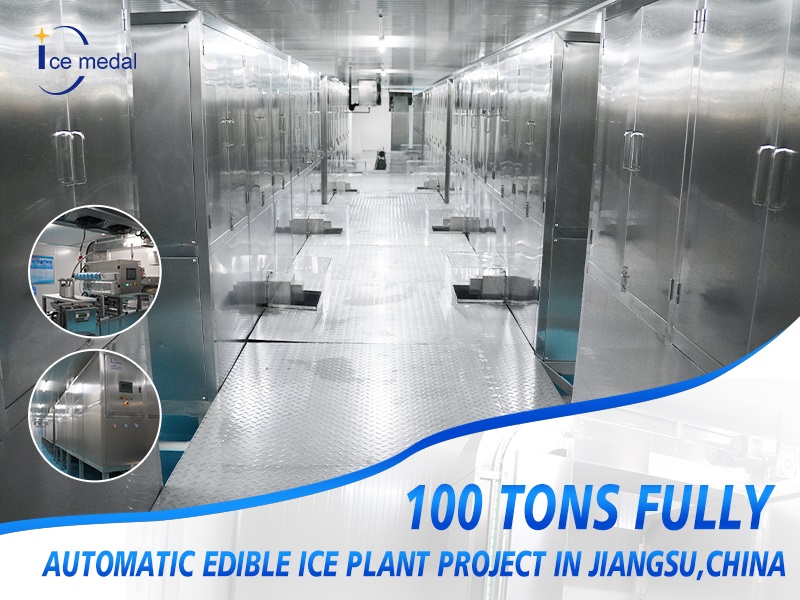 100 tonnellate del progetto di impianto di ghiaccio commestibile completamente automatico a Jiangsu, Cina