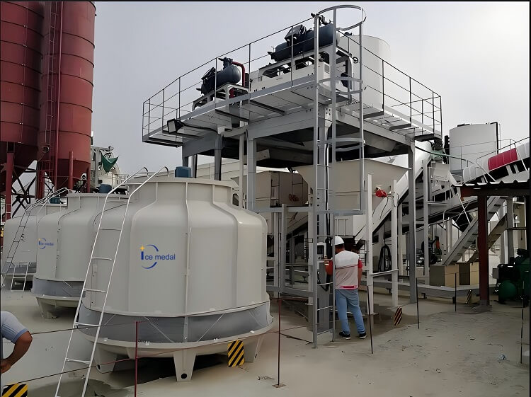 macchina per il ghiaccio in scaglie per il raffreddamento del calcestruzzo