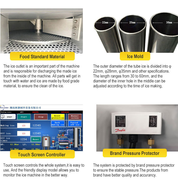 Dettagli delle parti della macchina per il ghiaccio a tubo