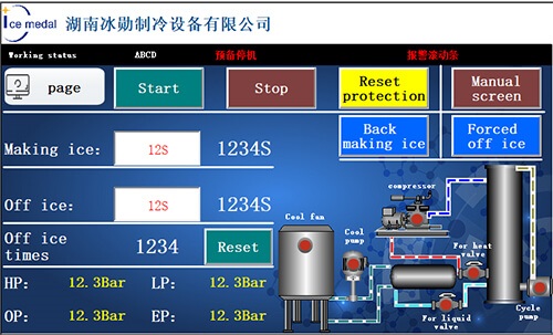 Controller touch screen per macchina per tubi di ghiaccio 