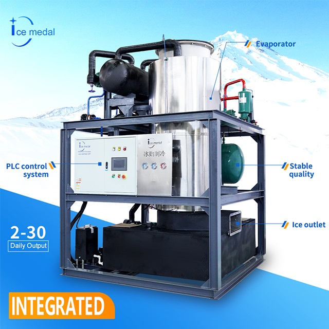 Automatica 20 tonnellate al giorno Macchina per produttori di tubi di ghiaccio integrato per piante di ghiaccio