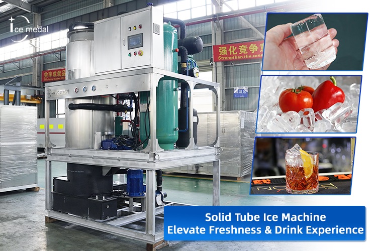 Macchina del ghiaccio industriale in tubo solido: migliore la freschezza e l'esperienza delle vostre bevande