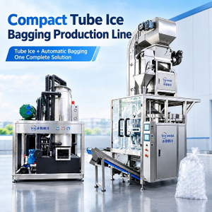 Linea di produzione di ghiaccio tubolare da 5 tonnellate con sistema di confezionamento automatico del ghiaccio
