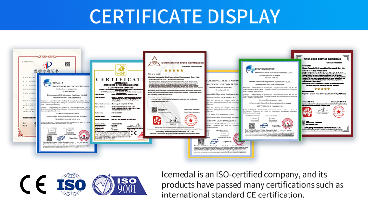 Certificati di certificazione CE e ISO Icemedal per la produzione di macchine per il ghiaccio